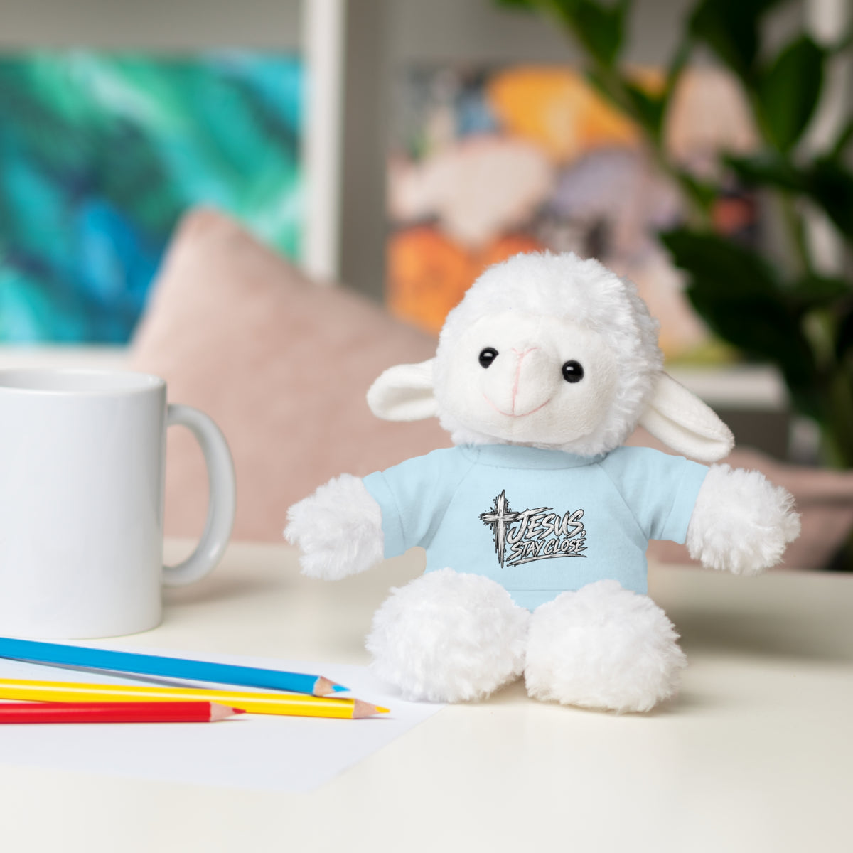 Christian Teddy Bear with "Jesus is Savior" Tee — Plush Gift for Kids & Church Events