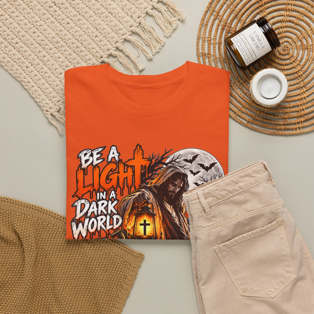 Christian Halloween T-Shirt — "Be a Light in a Dark World, Choose Jesus"
