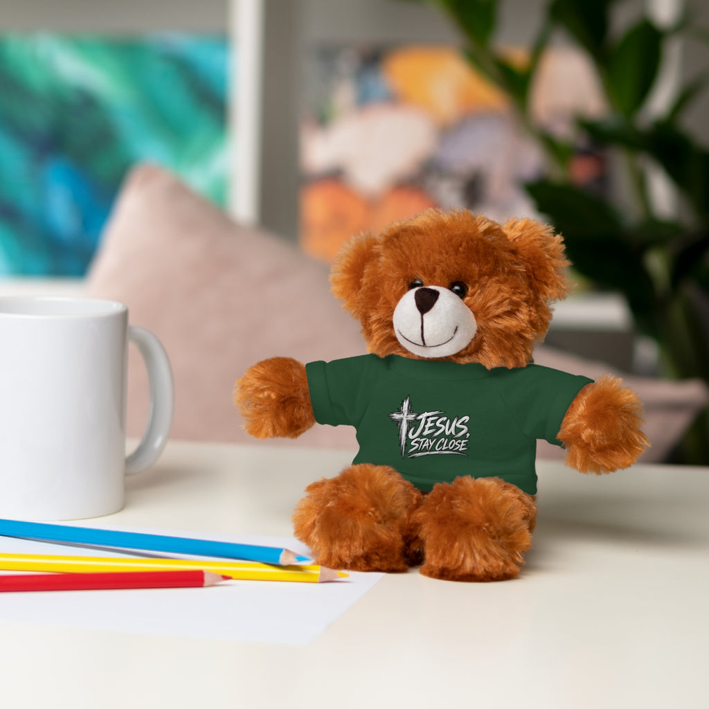 Christian Teddy Bear with "Jesus is Savior" Tee — Plush Gift for Kids & Church Events