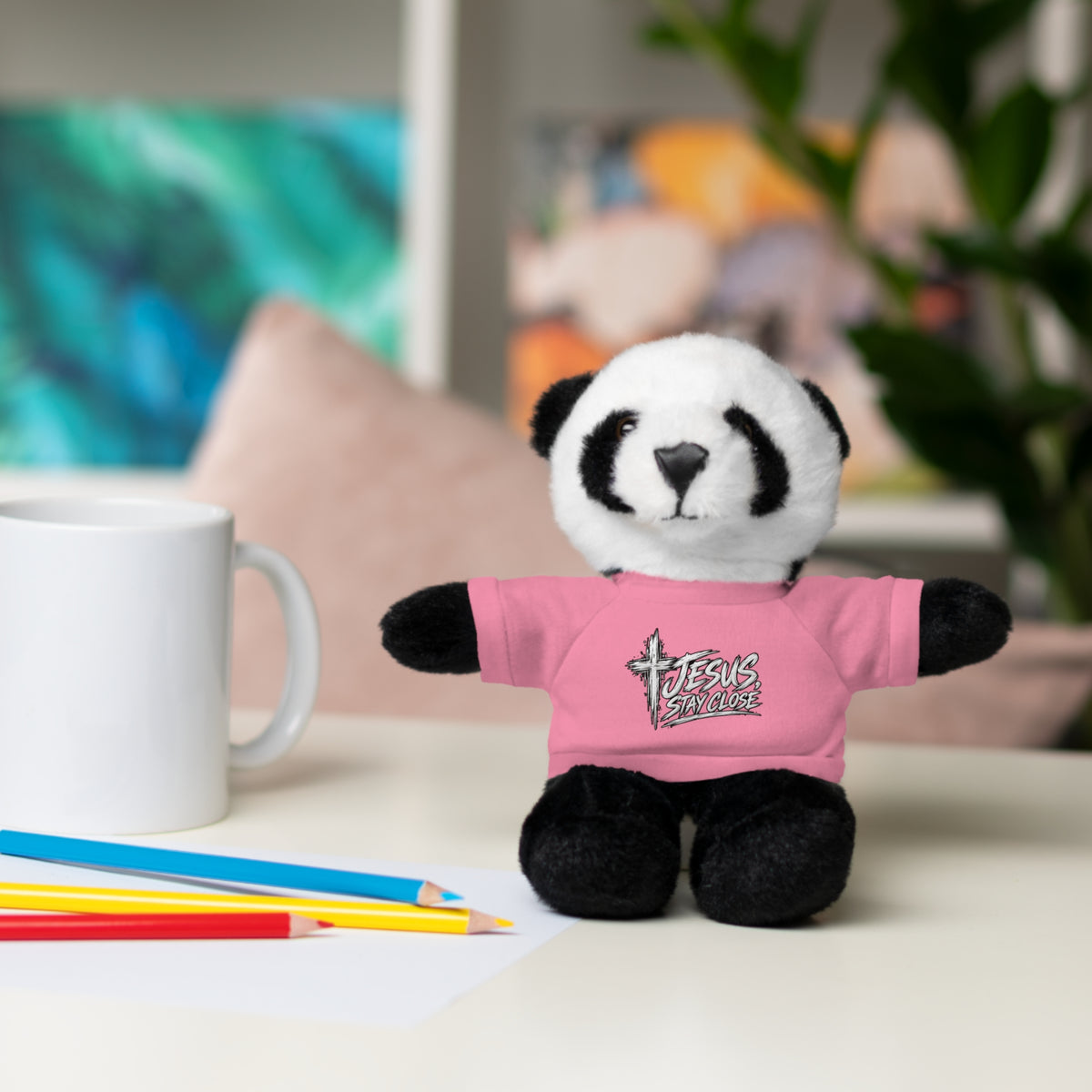 Christian Teddy Bear with "Jesus is Savior" Tee — Plush Gift for Kids & Church Events