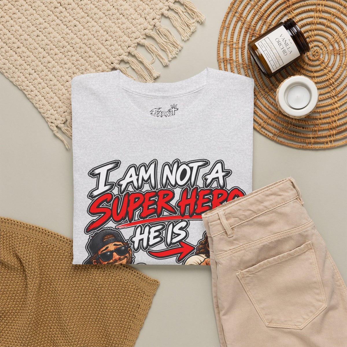 I Am Not a Superhero Tee — He Is Christian Jesus Graphic T-Shirt
