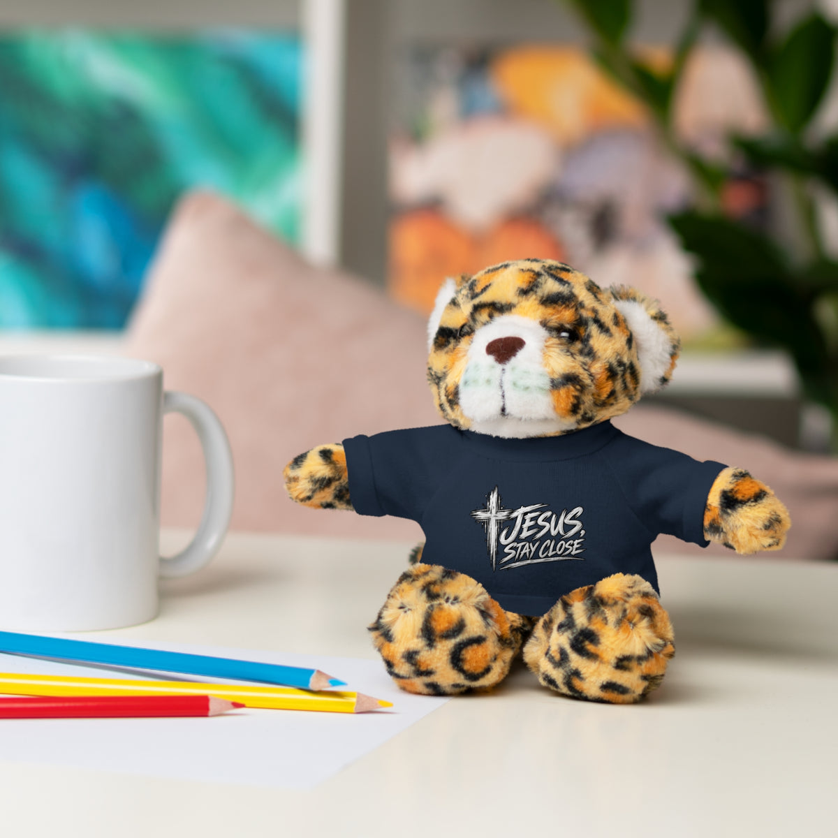Christian Teddy Bear with "Jesus is Savior" Tee — Plush Gift for Kids & Church Events