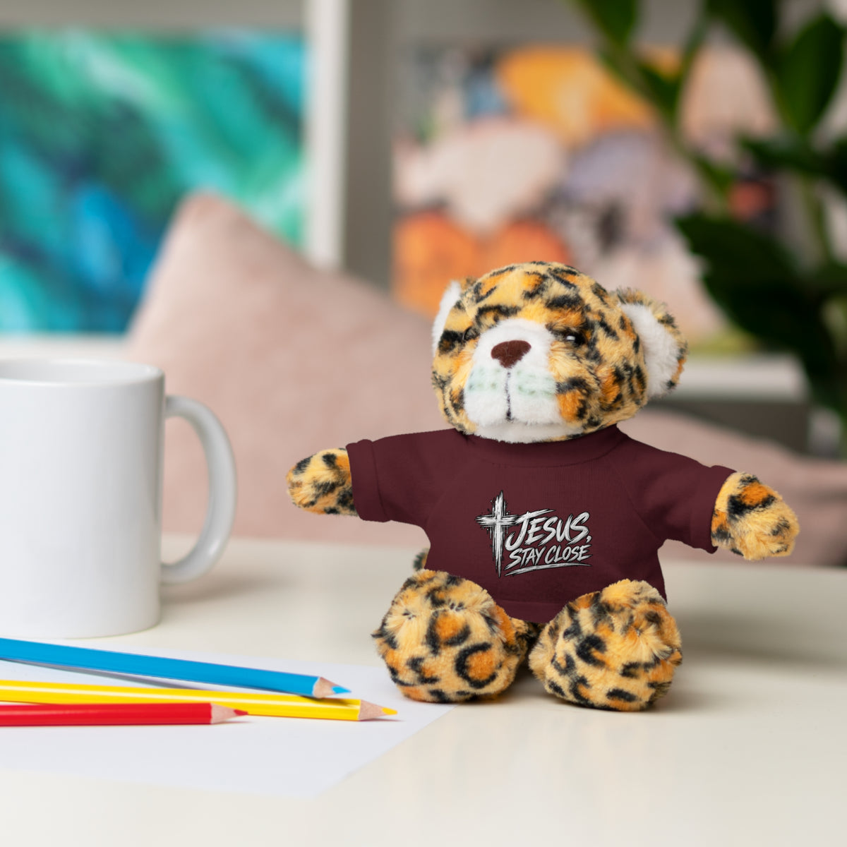 Christian Teddy Bear with "Jesus is Savior" Tee — Plush Gift for Kids & Church Events