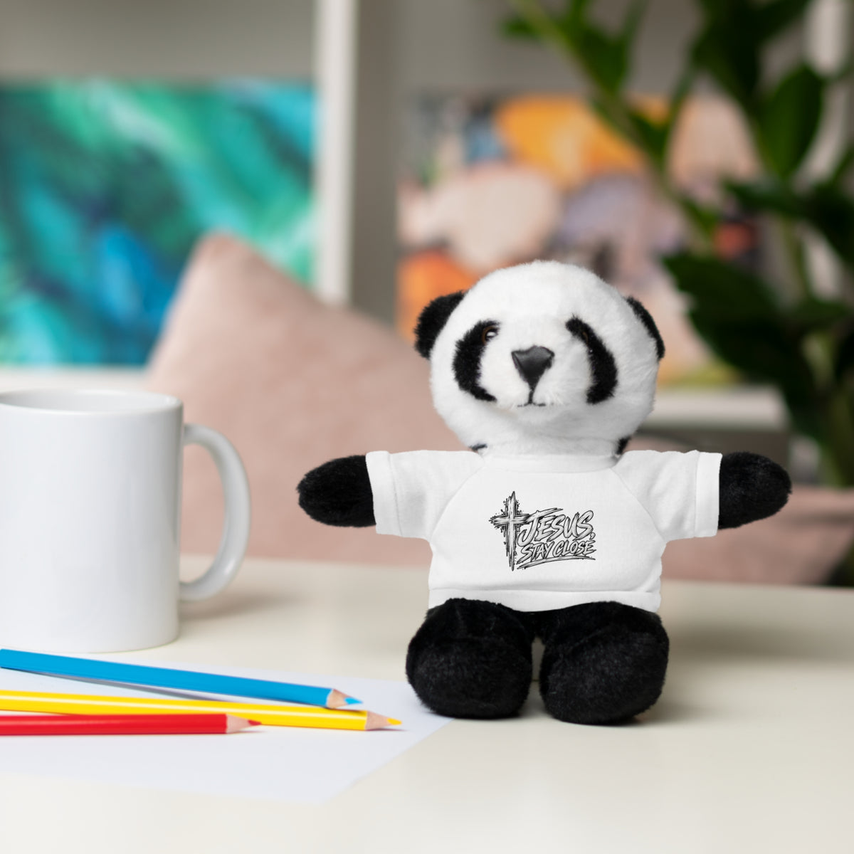Christian Teddy Bear with "Jesus is Savior" Tee — Plush Gift for Kids & Church Events