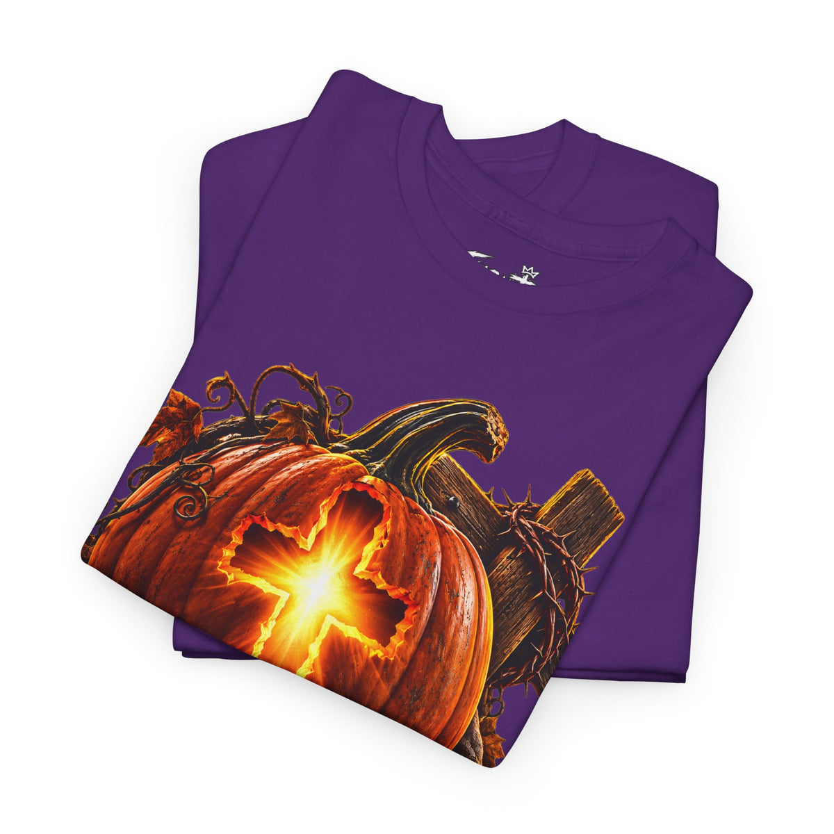 Christian Pumpkin T‑Shirt — Glowing Cross Halloween Tee