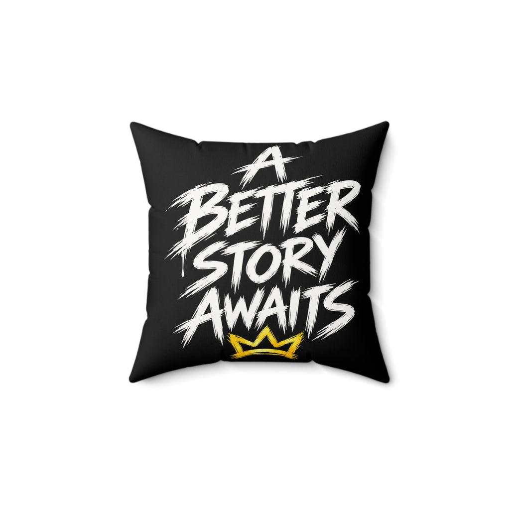 Christian Graphic Throw Pillow — "Jesus Is My Hero" / "A Better Story Awaits" Faux Suede Square Pillow