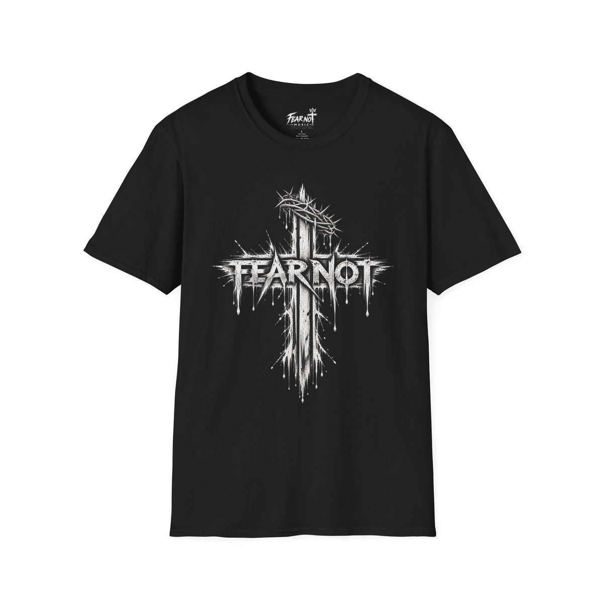 Fear Not Cross T-Shirt — Gothic Christian Faith Tee