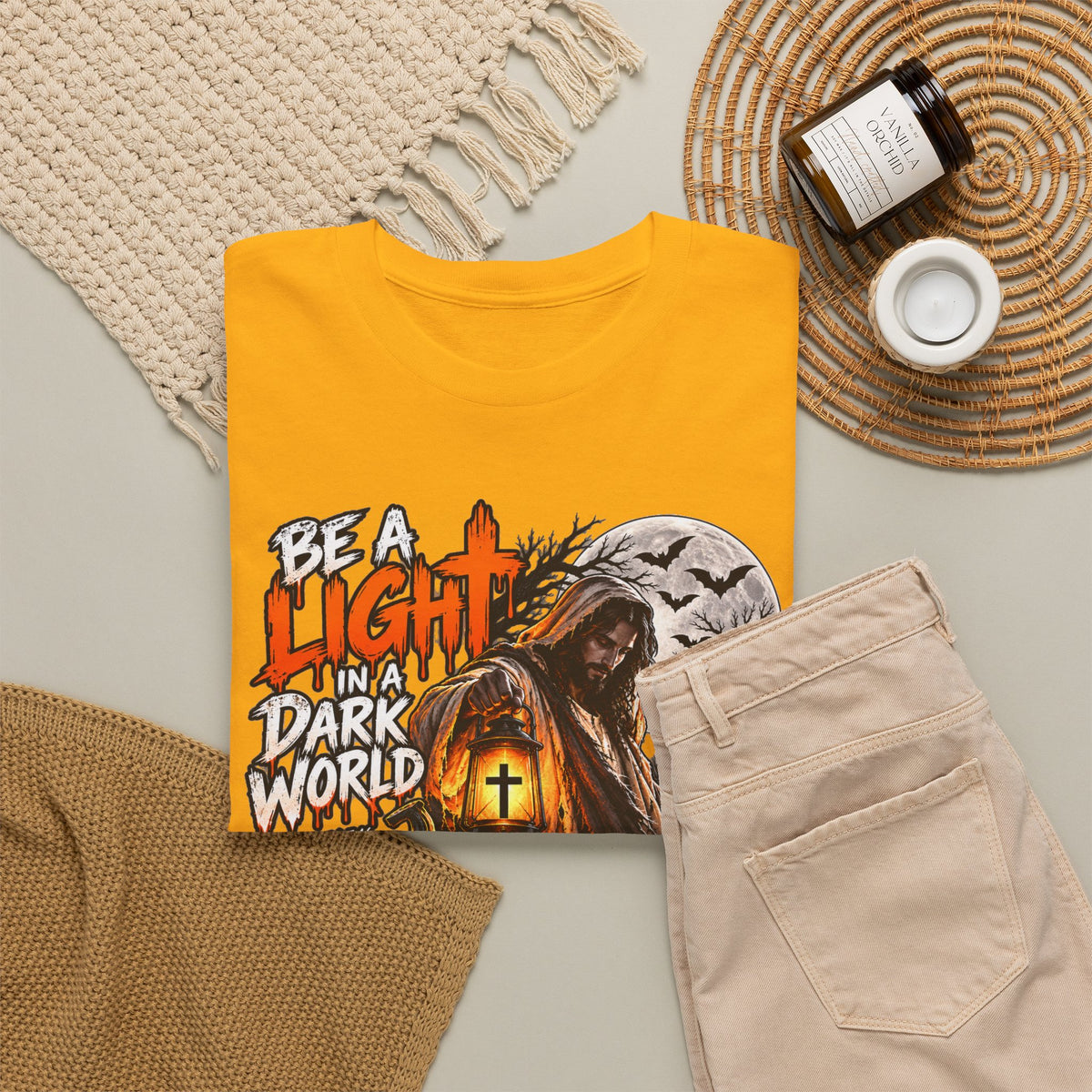Christian Halloween T-Shirt — "Be a Light in a Dark World, Choose Jesus"