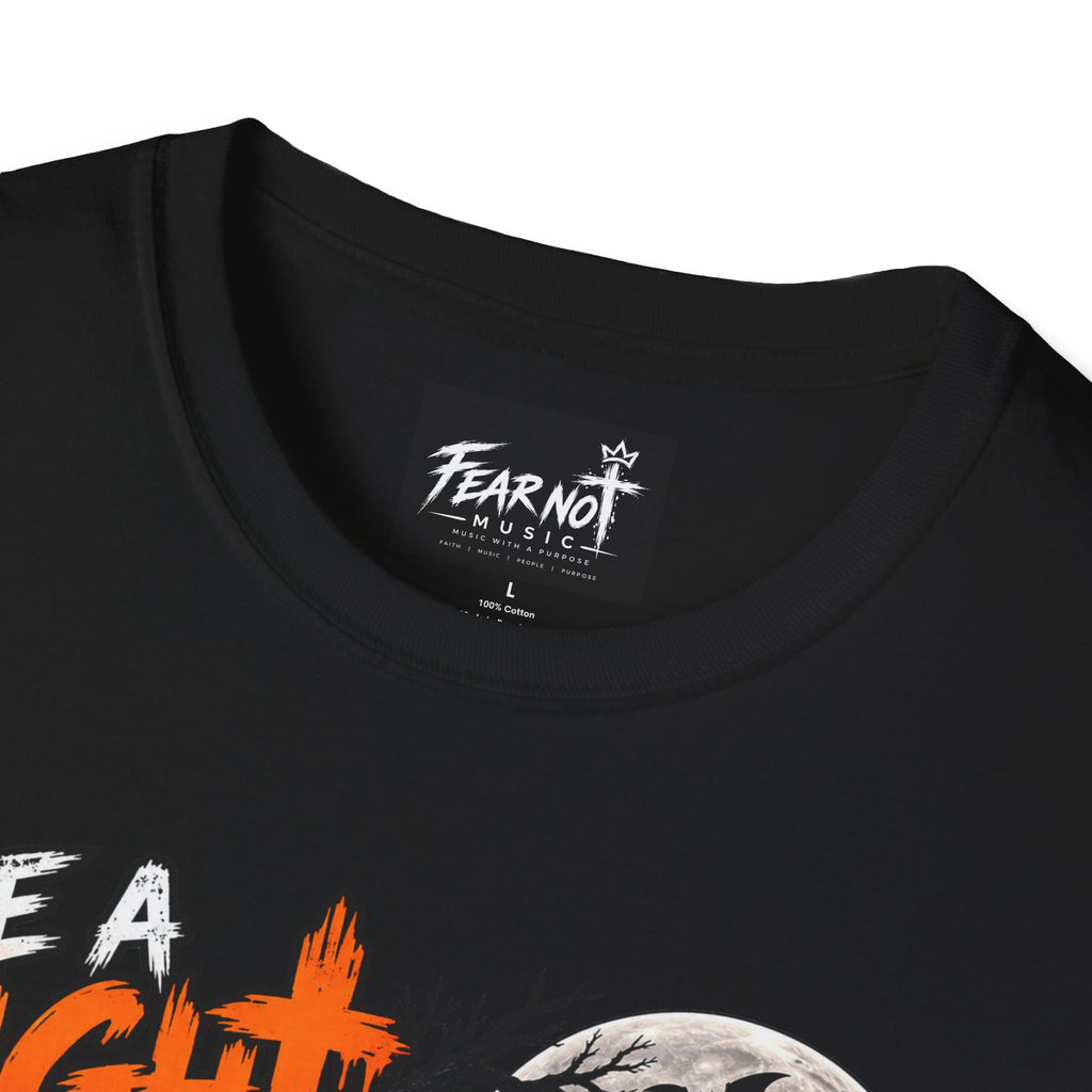 Christian Halloween T-Shirt — "Be a Light in a Dark World" Choose Jesus Graphic Tee