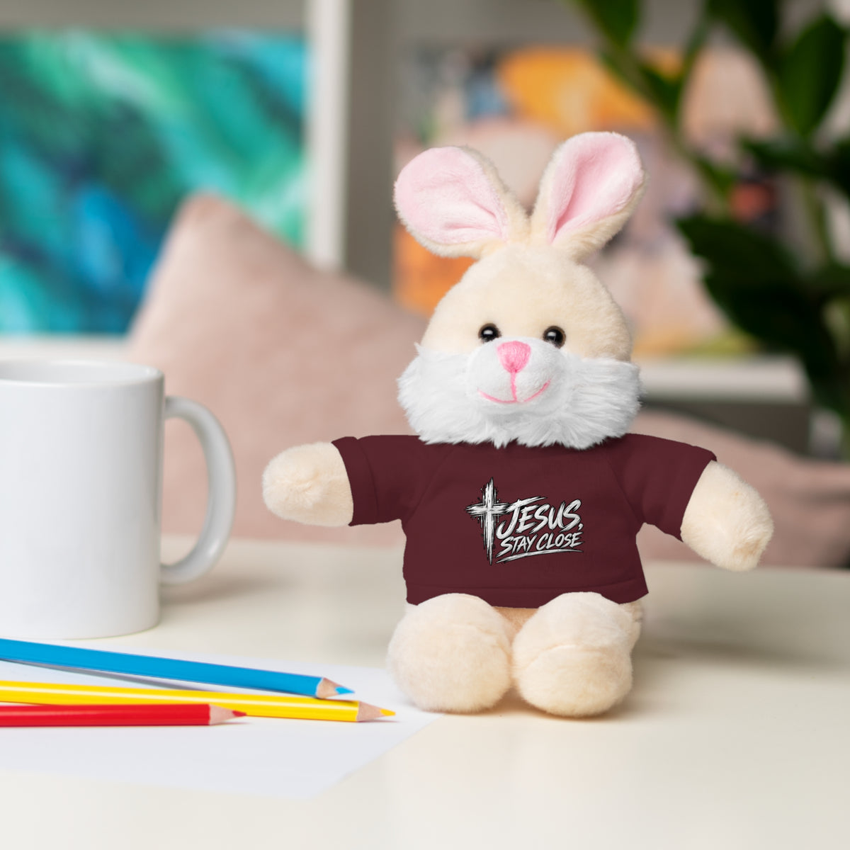 Christian Teddy Bear with "Jesus is Savior" Tee — Plush Gift for Kids & Church Events