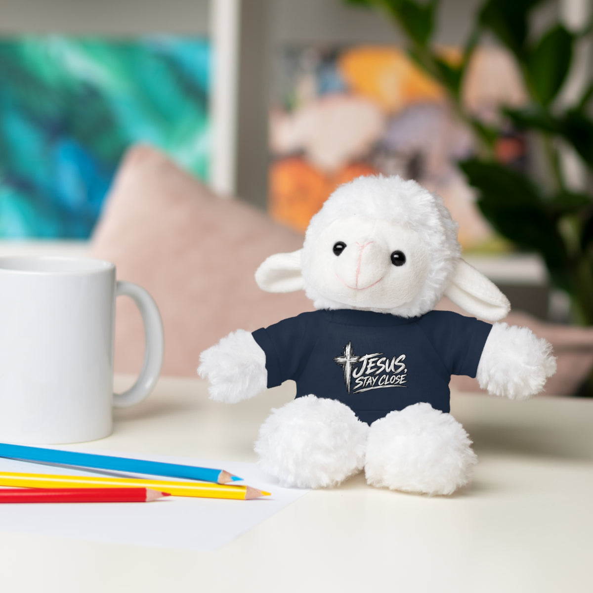 Christian Teddy Bear with "Jesus is Savior" Tee — Plush Gift for Kids & Church Events