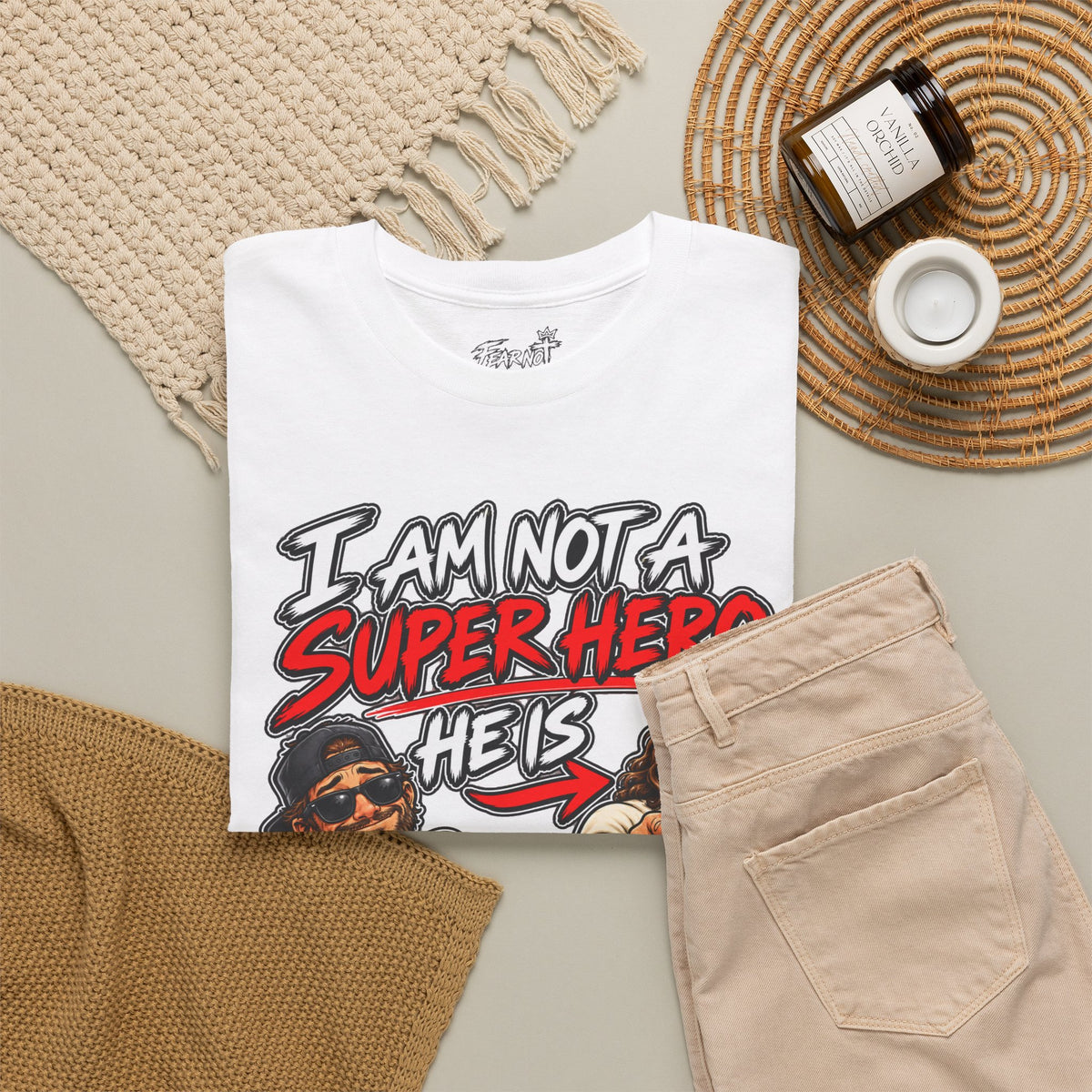 I Am Not a Superhero Tee — He Is Christian Jesus Graphic T-Shirt