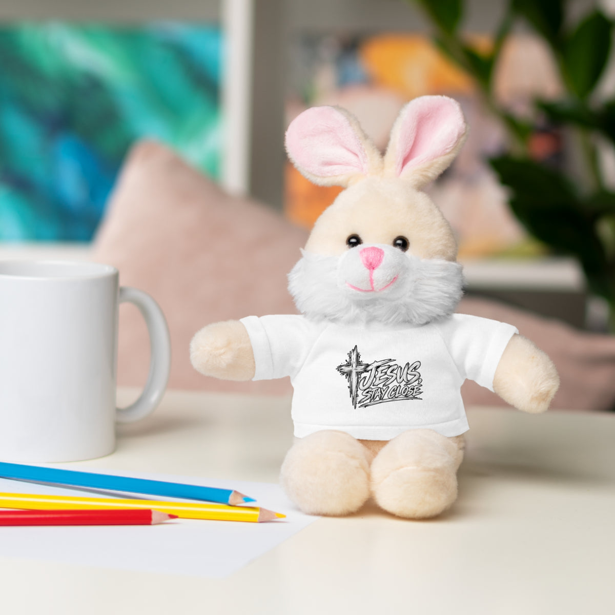 Christian Teddy Bear with "Jesus is Savior" Tee — Plush Gift for Kids & Church Events