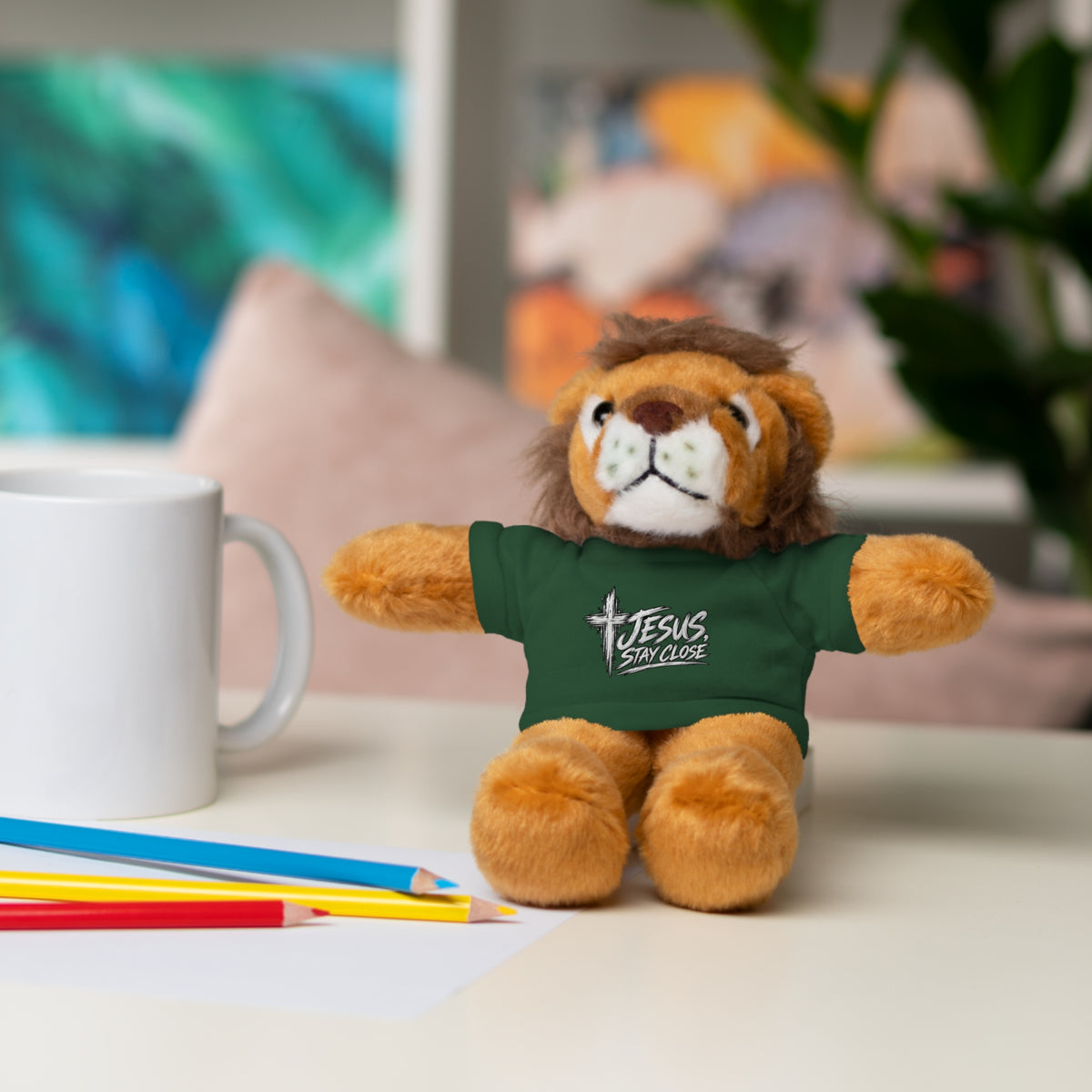 Christian Teddy Bear with "Jesus is Savior" Tee — Plush Gift for Kids & Church Events