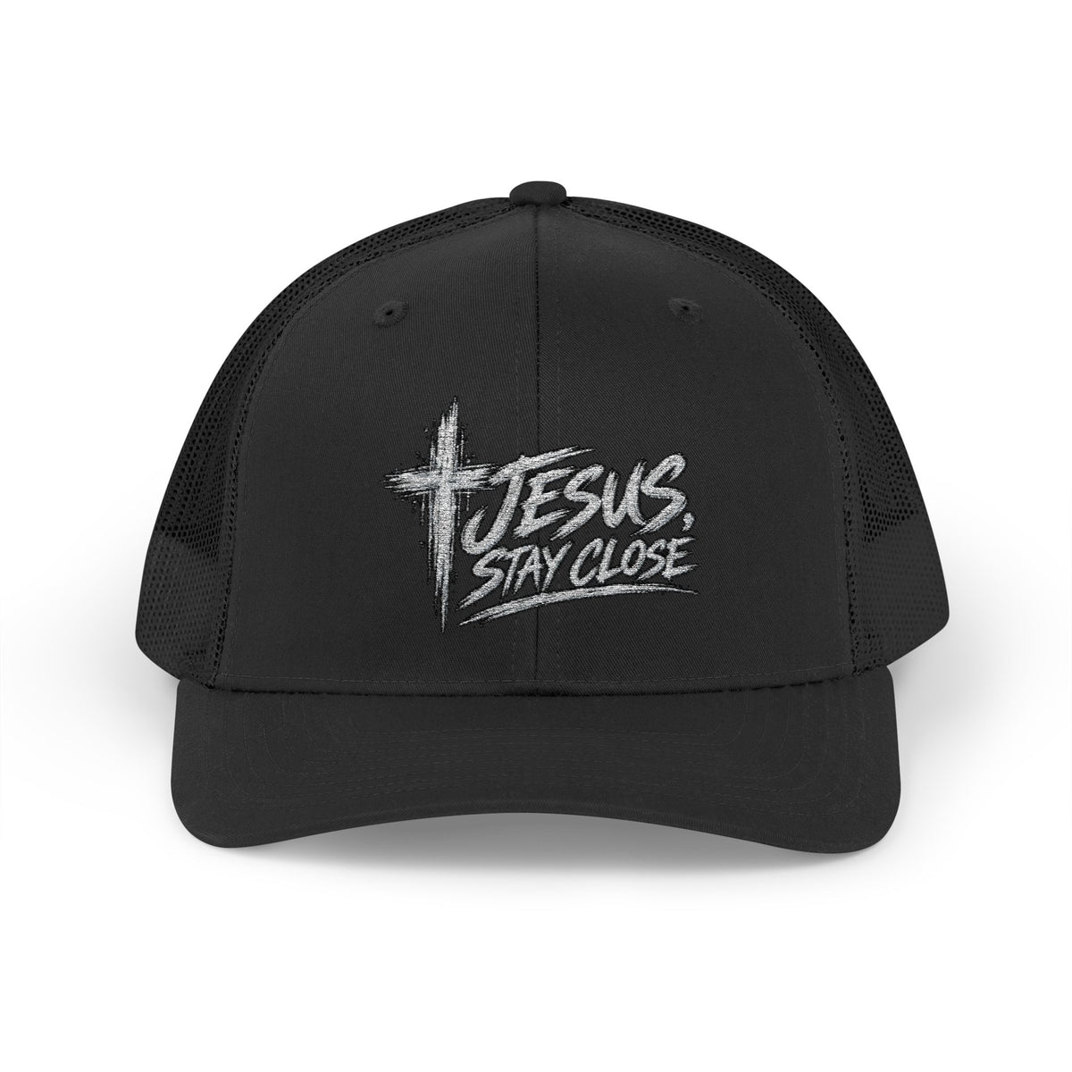 Christian Trucker Hat • "Jesus Stay Close" Embroidered Snapback Cap