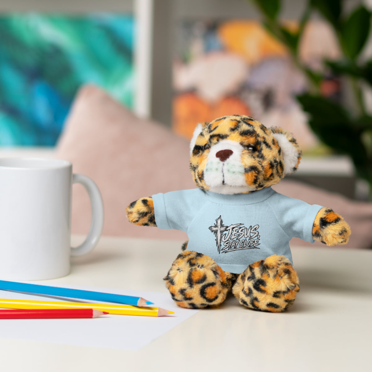 Christian Teddy Bear with "Jesus is Savior" Tee — Plush Gift for Kids & Church Events