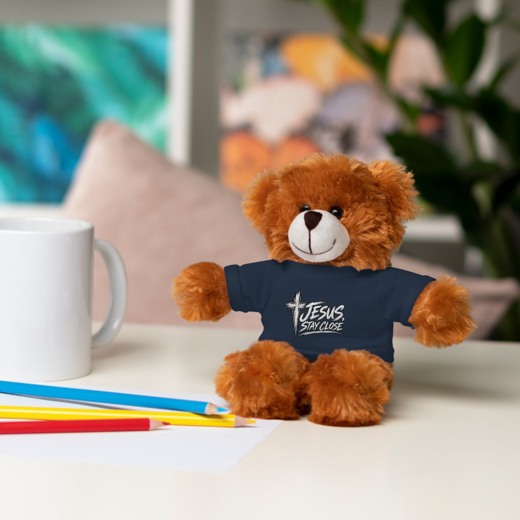 Christian Teddy Bear with "Jesus is Savior" Tee — Plush Gift for Kids & Church Events