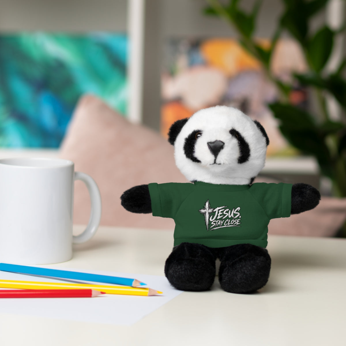 Christian Teddy Bear with "Jesus is Savior" Tee — Plush Gift for Kids & Church Events