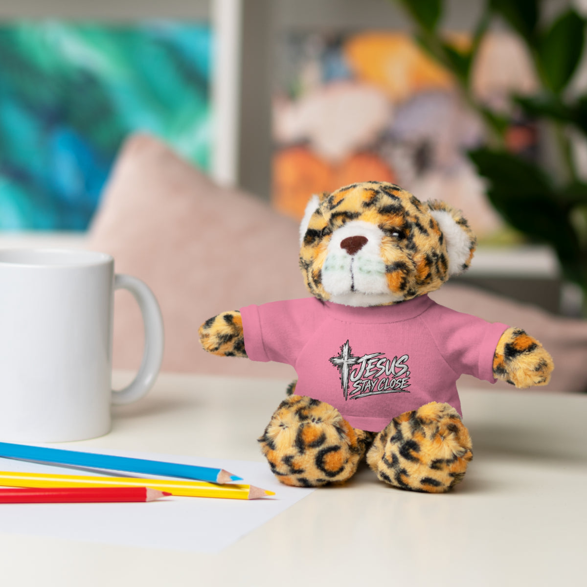Christian Teddy Bear with "Jesus is Savior" Tee — Plush Gift for Kids & Church Events