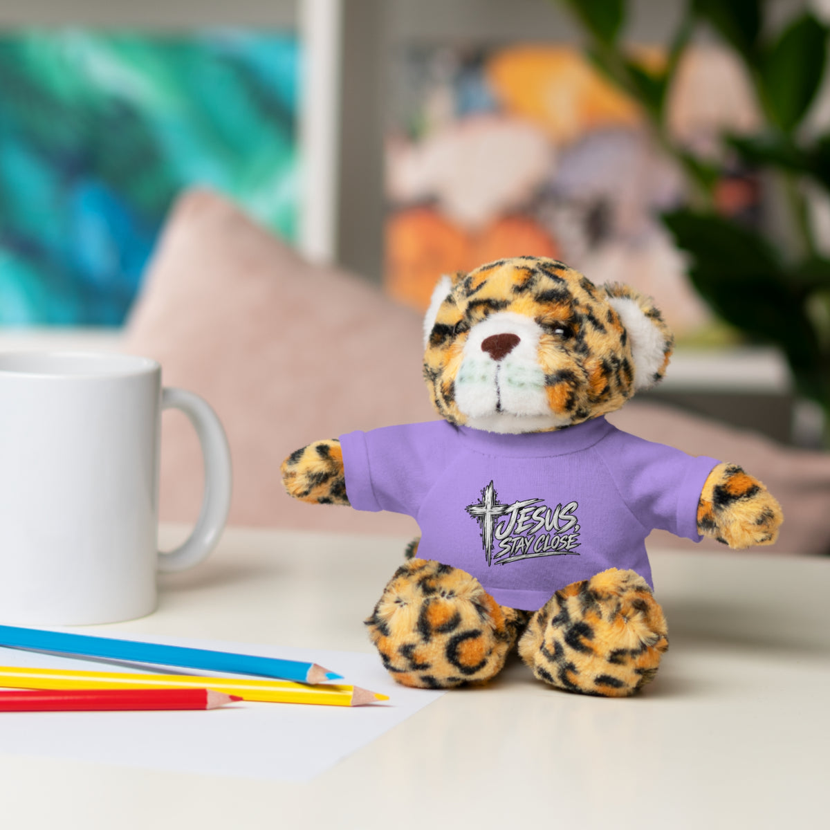 Christian Teddy Bear with "Jesus is Savior" Tee — Plush Gift for Kids & Church Events