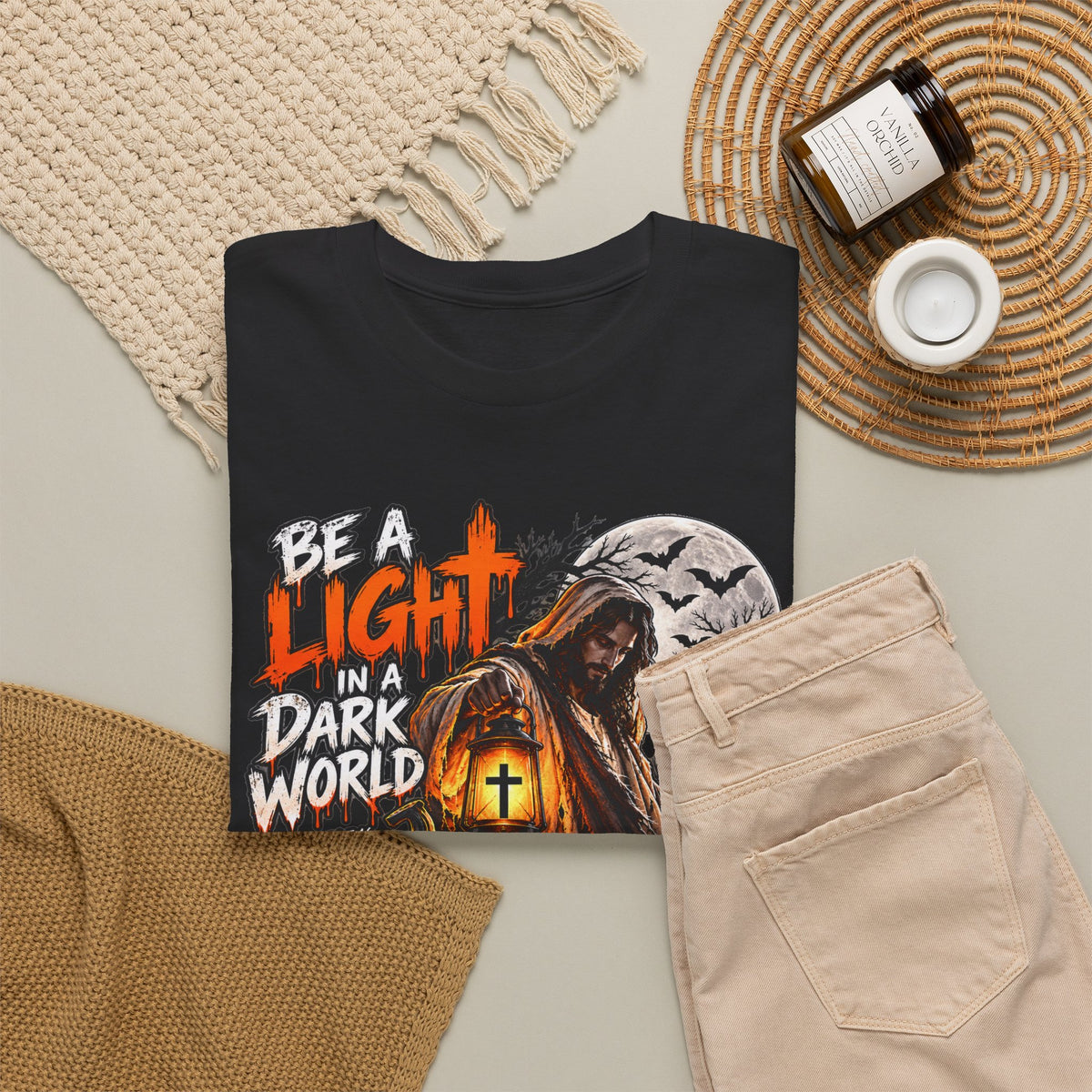 Christian Halloween T-Shirt — "Be a Light in a Dark World, Choose Jesus"