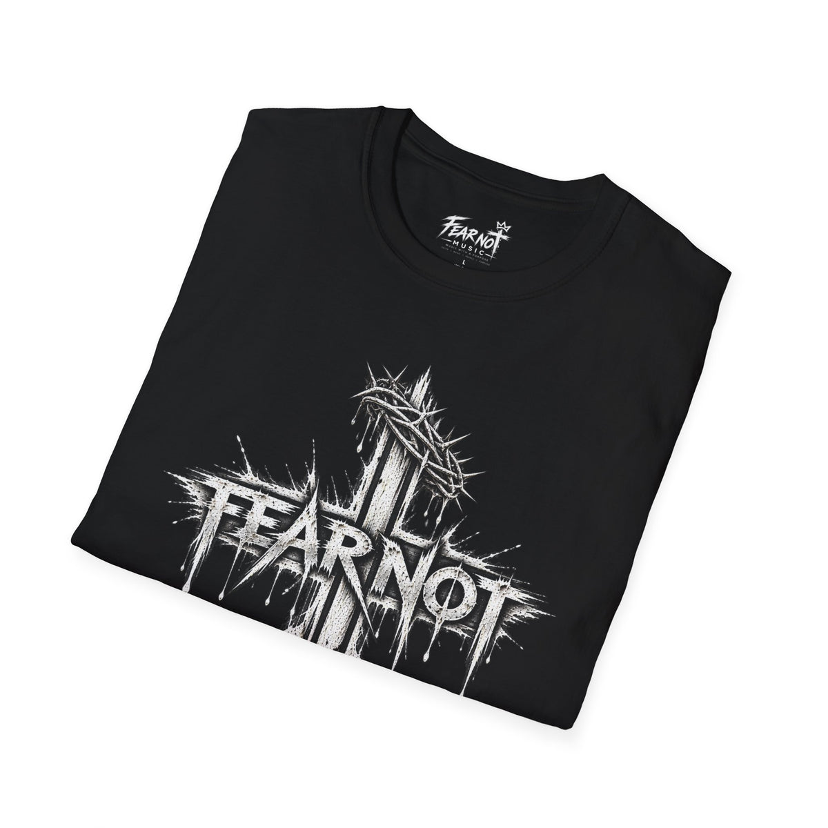 Fear Not Cross T-Shirt — Gothic Christian Faith Tee