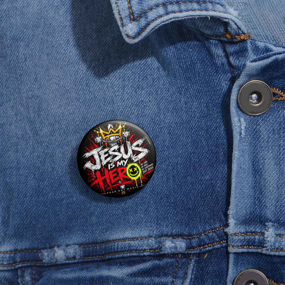 Jesus Is My Hero Pin Button — Christian Faith Lapel Pin