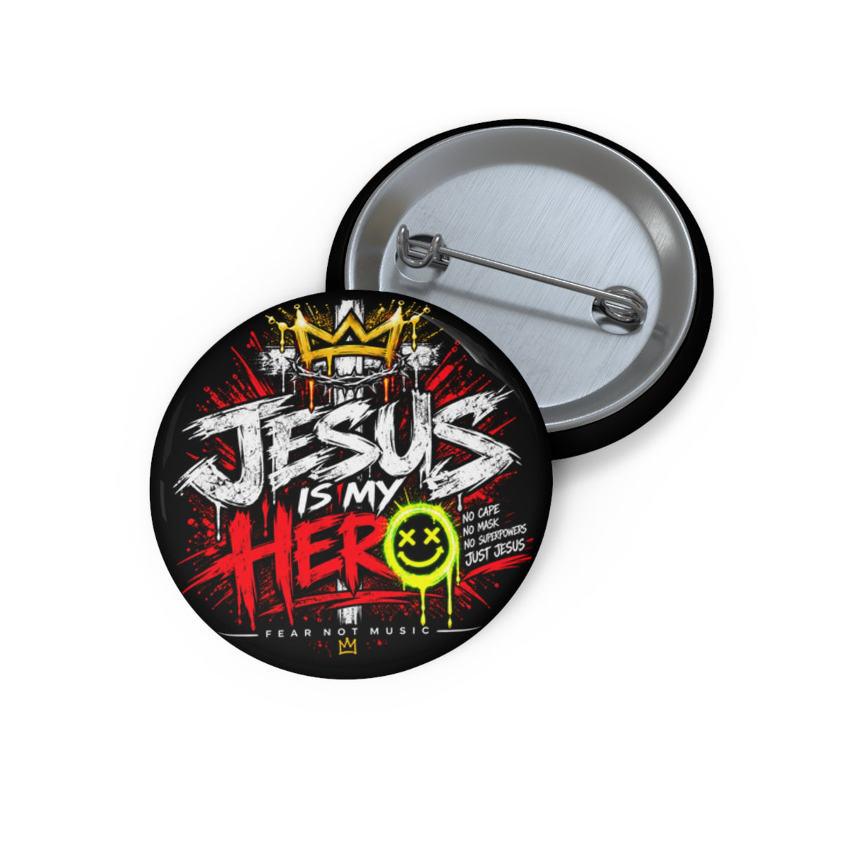 Jesus Is My Hero Pin Button — Christian Faith Lapel Pin