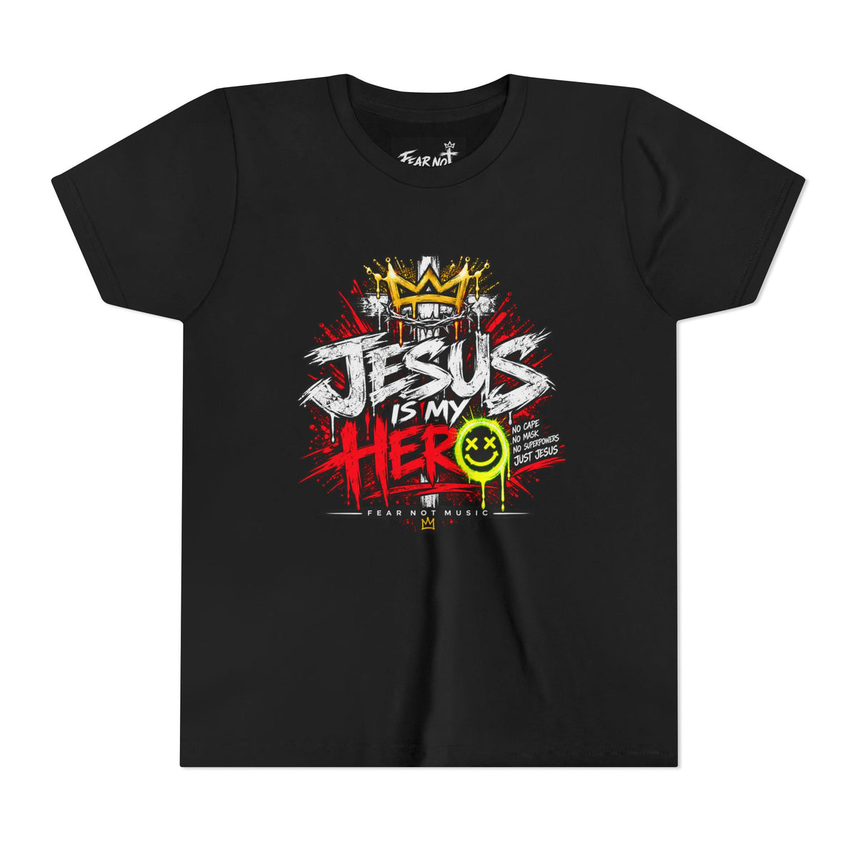 Jesus Is My Hero youth tee | Christian graphic shirt, street art design