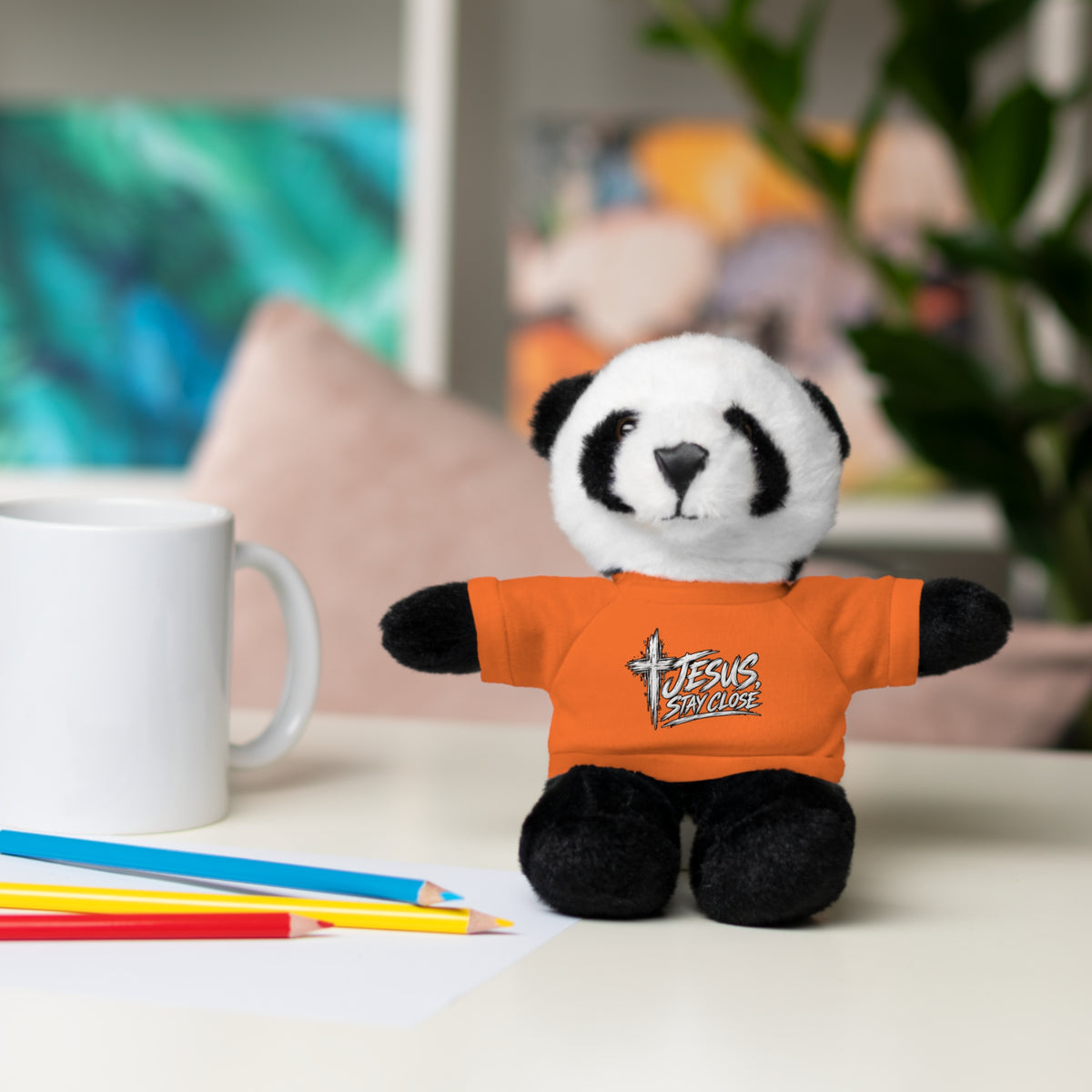 Christian Teddy Bear with "Jesus is Savior" Tee — Plush Gift for Kids & Church Events