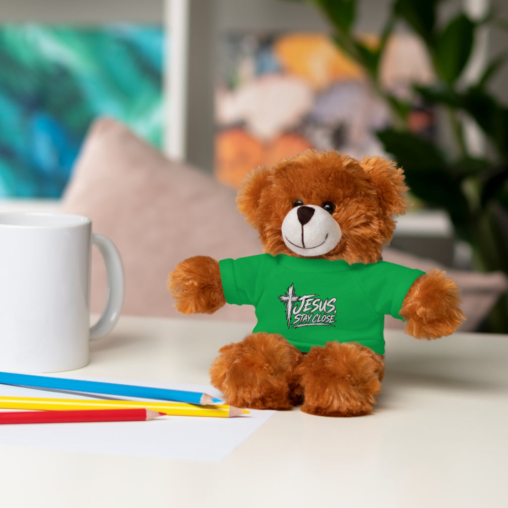 Christian Teddy Bear with "Jesus is Savior" Tee — Plush Gift for Kids & Church Events