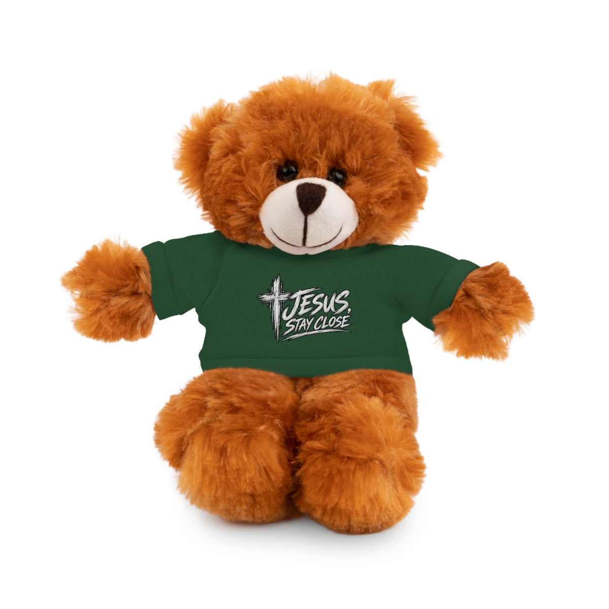 Christian Teddy Bear with "Jesus is Savior" Tee — Plush Gift for Kids & Church Events