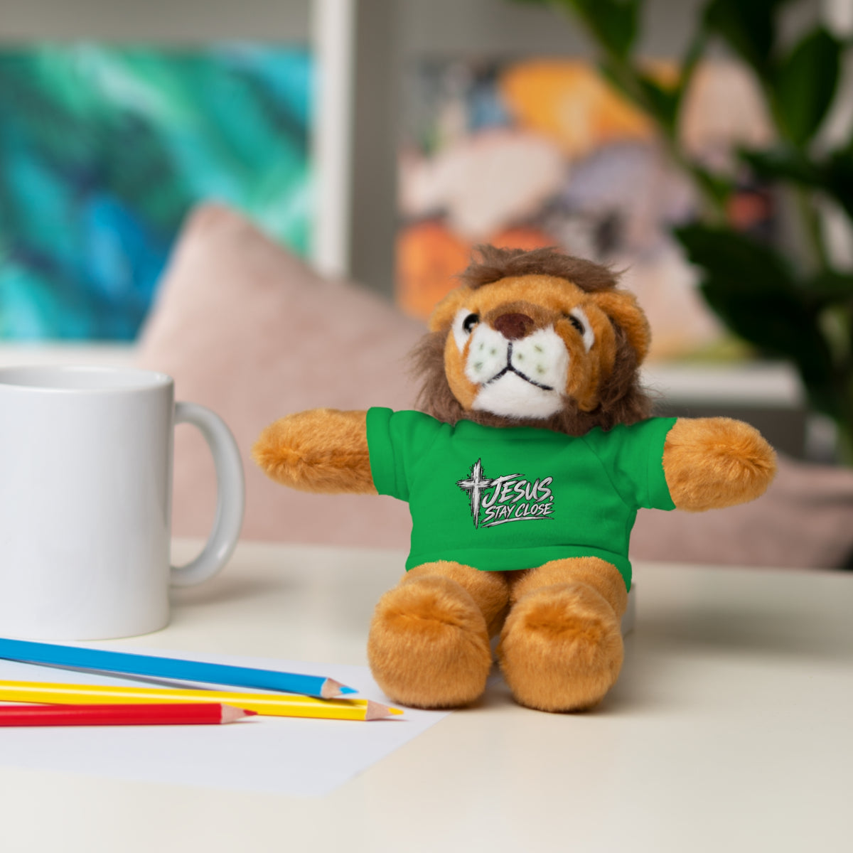 Christian Teddy Bear with "Jesus is Savior" Tee — Plush Gift for Kids & Church Events