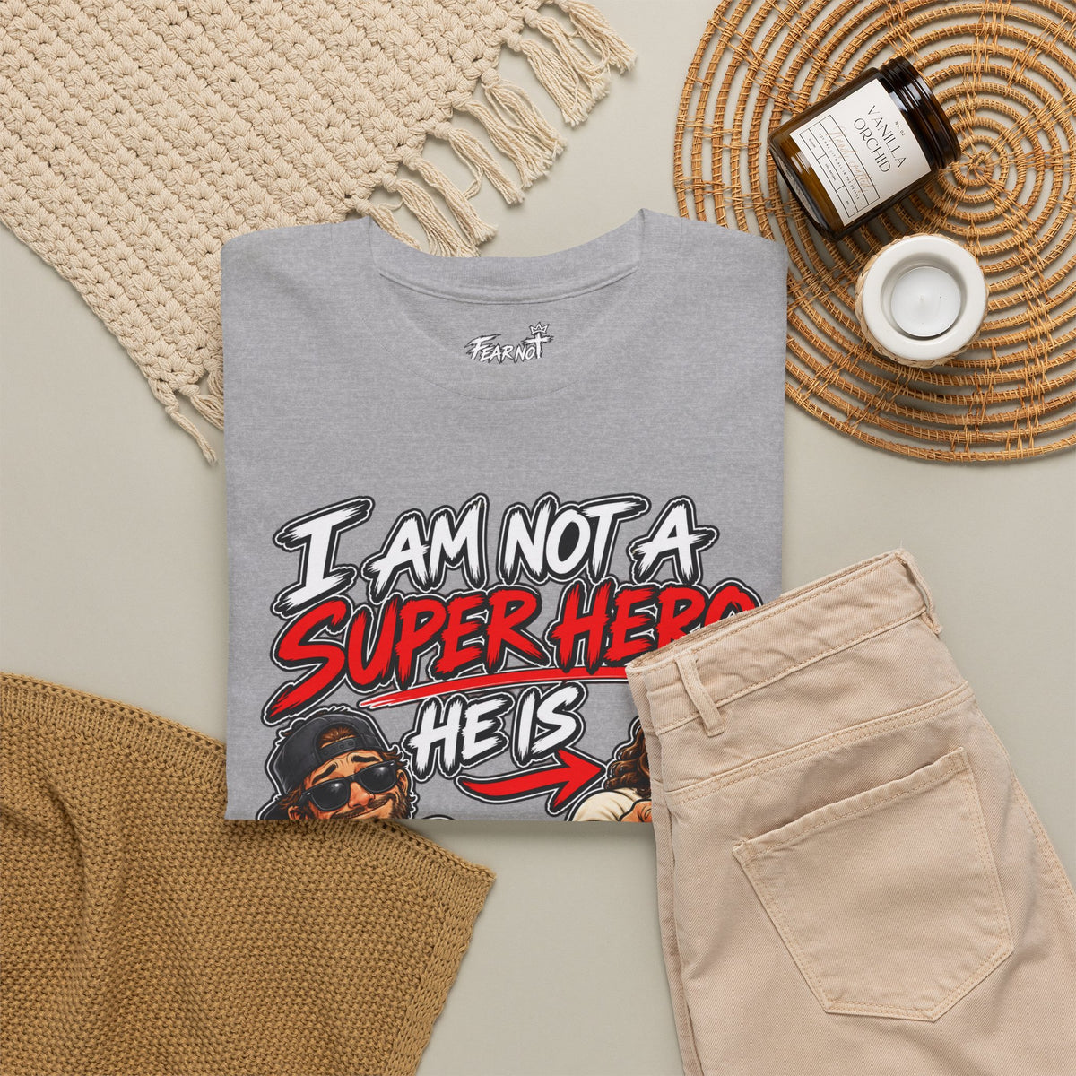 I Am Not a Superhero Tee — He Is Christian Jesus Graphic T-Shirt