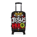 Suitcase — "Jesus Is My Hero" Carry-On Luggage | Christian Faith Travel Roller